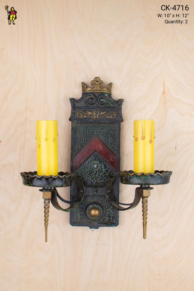 Gothic Two Candle Wall Sconce Wall Lights Collection City Knickerbocker Lighting Rentals