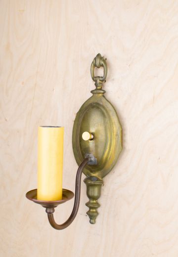 Single Candle Brass Wall Sconce
