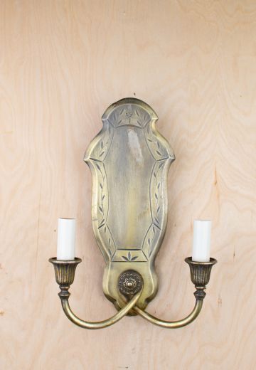 Etched Floral Two Candle Wall Sconce