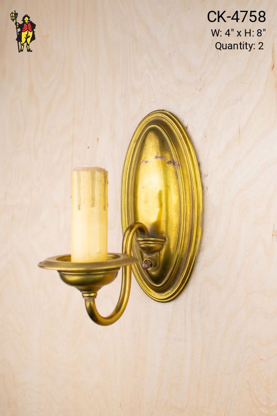 Traditional Brass Single Candle Wall Sconce