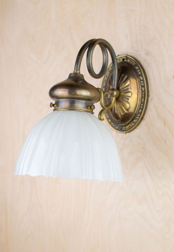 Bronze Deco Curved Arm Wall Sconce