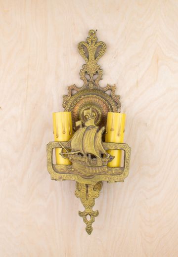 Two Candle Boat Wall Sconce