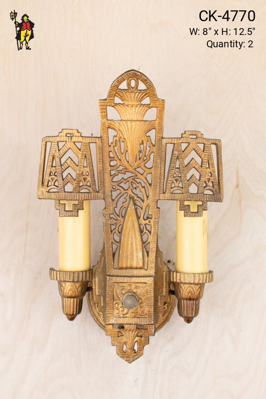 Gothic Two Candle Wall Sconce