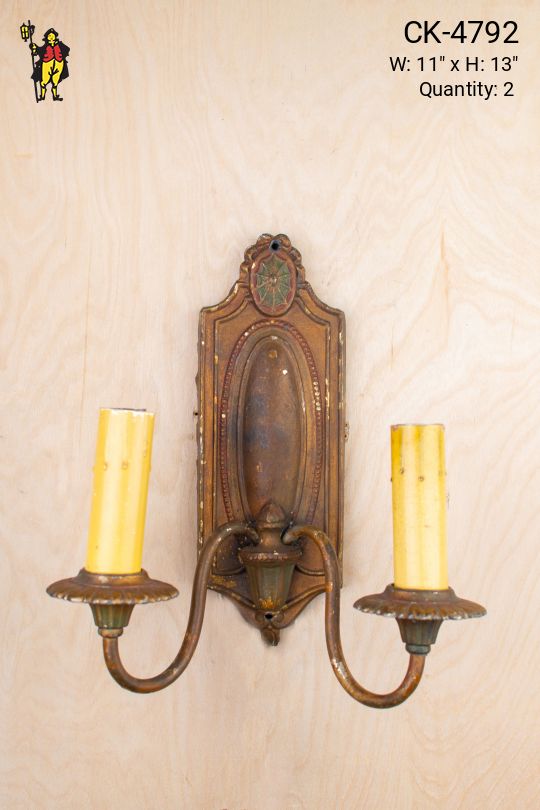 Distressed Deco Twp Candle Wall Sconce