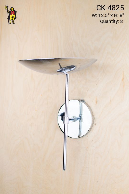 Mid-Century Polished Silver Wall Sconce