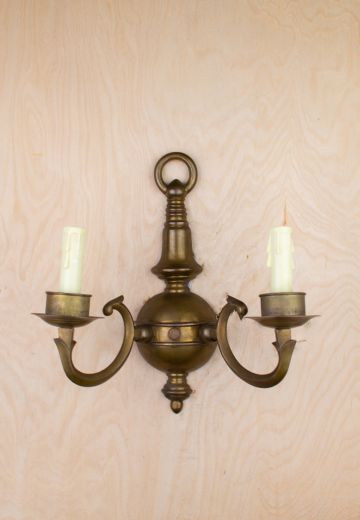 Antique Brass Two Candle Wall Sconce