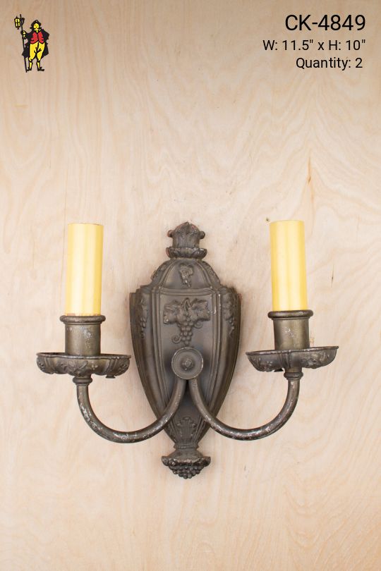 Art Deco Two Candle Wall Sconce
