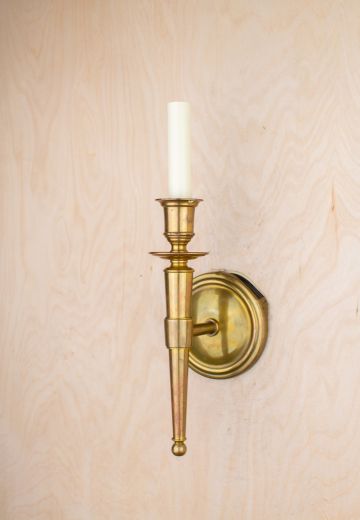 Traditional Brass Single Candle Wall Sconce