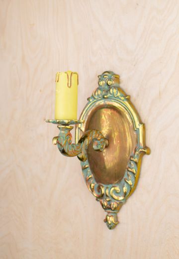 Painted Deco Single Candle Wall Sconce