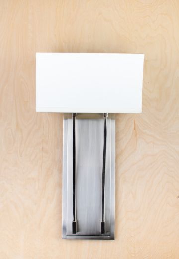 Modern Two Light Wall Sconce w/Fabric Shade