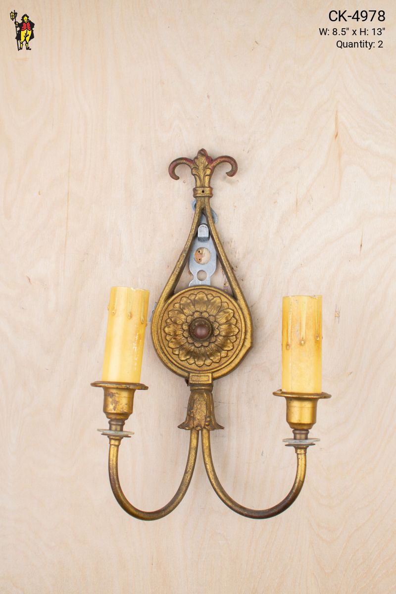 Deco Two Candle Wall Sconce Wall Lights Collection City Knickerbocker Lighting Rentals