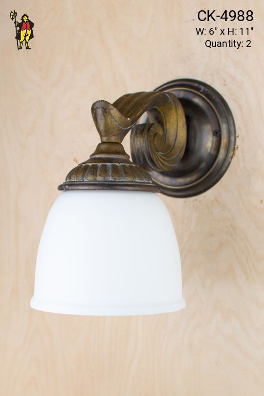 Curved Arm Single Down Light Wall Sconce