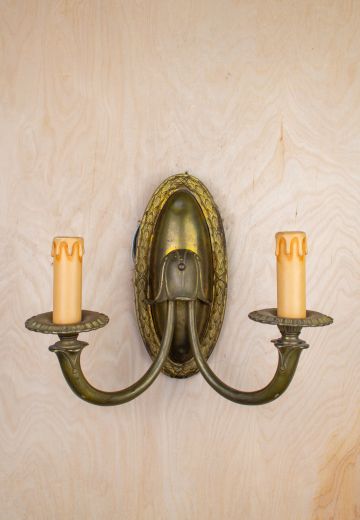 Antique Brass Two Candle Wall Sconce