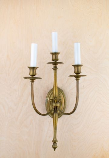 Traditional Tall Three Curved Arm Wall Sconce