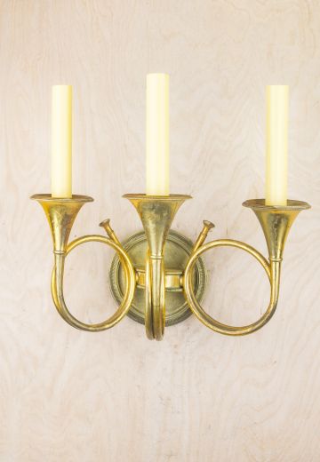 Three Candle Trumpet Style Wall Sconce