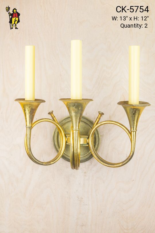 Three Candle Trumpet Style Wall Sconce