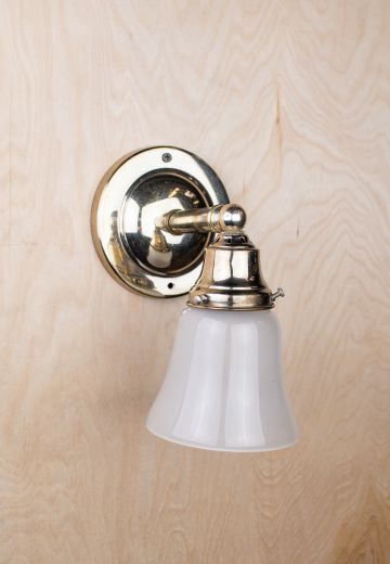 Single Light Straight Arm Polished Nickel Wall Sconce With Frosted Glass Shade