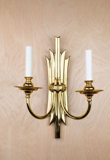 Two Candle Art Deco Wall Sconce