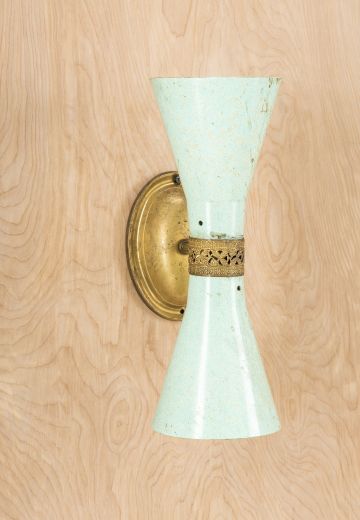 Turqouise Mid-Century Two Light Wall Sconce