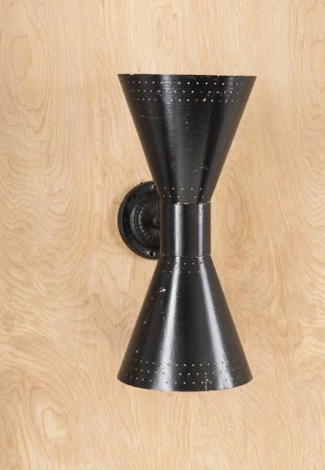 Black Mid-Century Two Light Wall Sconce