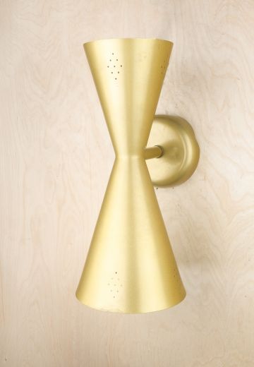 Peirced Two Light Brass Wall Sconce