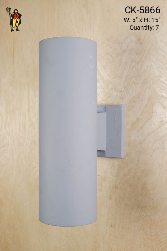 Painted Gray Two Light Can Wall Sconce