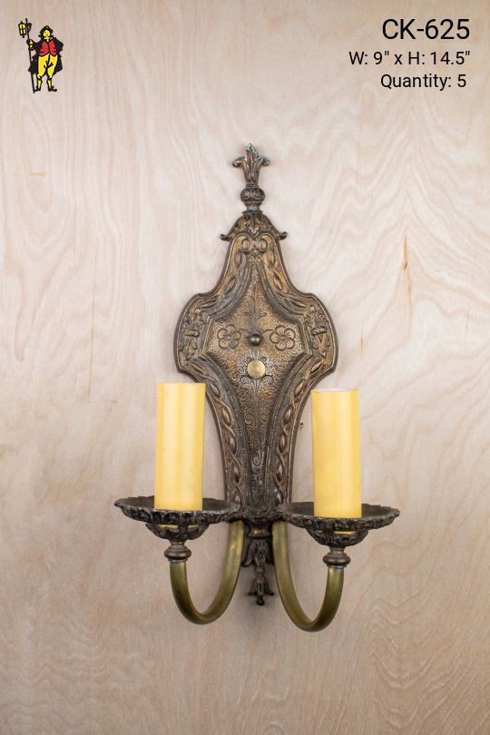Two Light Bronze Wall Sconce