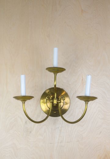 Three Candle Curved Arm Wall Sconce