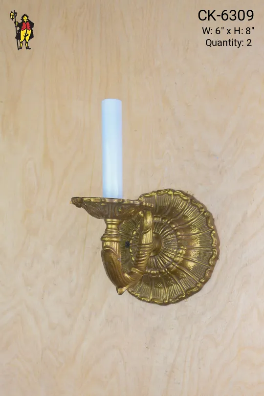 Single Candle Art Deco Wall Sconce
