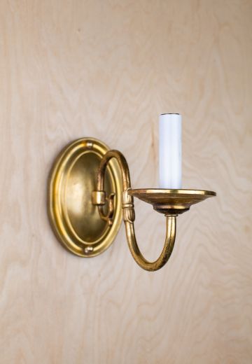 Traditional Curved Arm Brass Wall Sconce