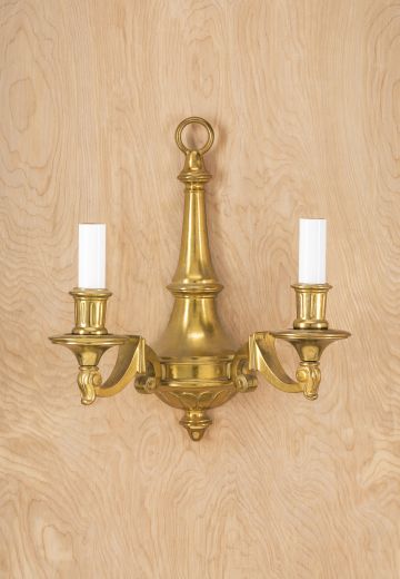 Two Candle Brass Wall Scone
