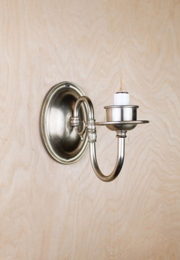 Curved Arm Polished Silver Wall Sconce