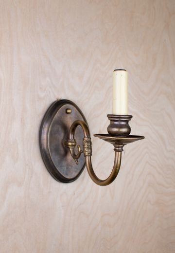 Curved Arm Bronze Wall Sconce