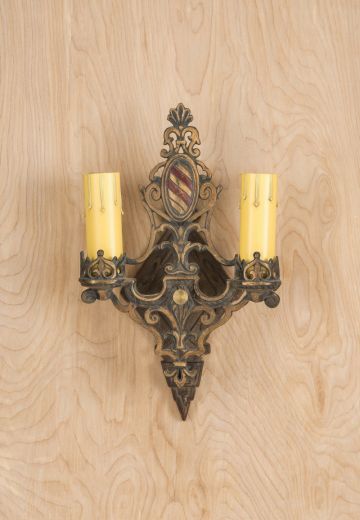 Gothic Two Candle Wall Sconce