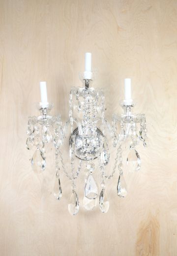 Crystal Three Candle Wall Sconce