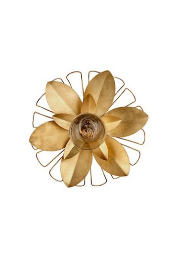 Floral One Light Brass Wall Scone