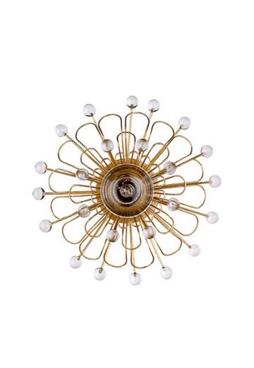 Brass & Glass Floral Wall Sconce