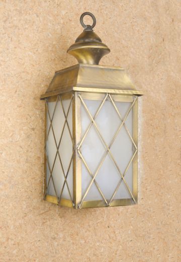 Brass & Glass Lantern Wall Sconce