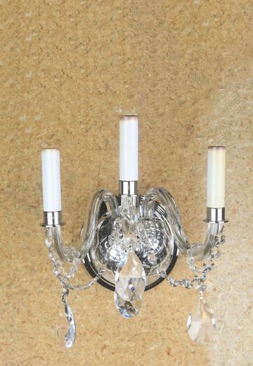 Three Candle Crystal Wall Sconce