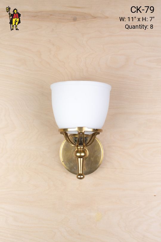 Brass Wall Sconce w/Frosted Glass Shade