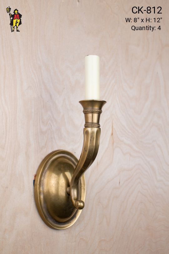 Antique Brass Single Candle Wall Sconce