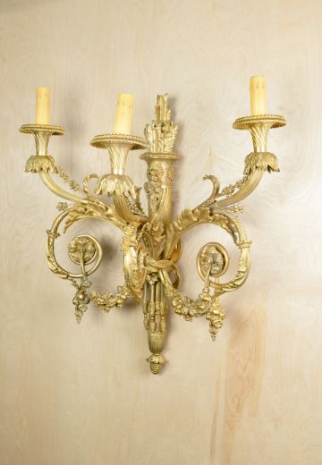 Three Candle Victorian Wall Sconce