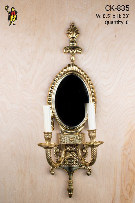 Two Candle Wall Sconce w/Mirror