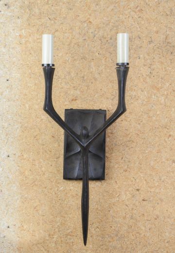 Gothic Two Candle 20" Wall Sconce