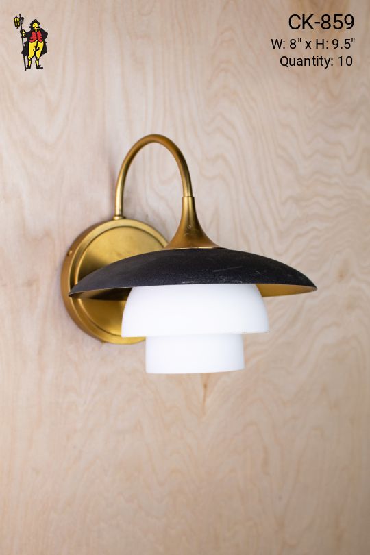 Contemporary Black & Brass Wall Sconce