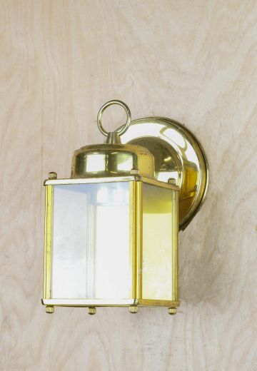 Polished Brass Lantern Wall Sconce