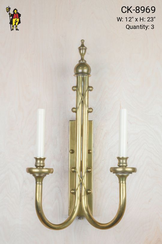 Brass Two Candle Wall Sconce
