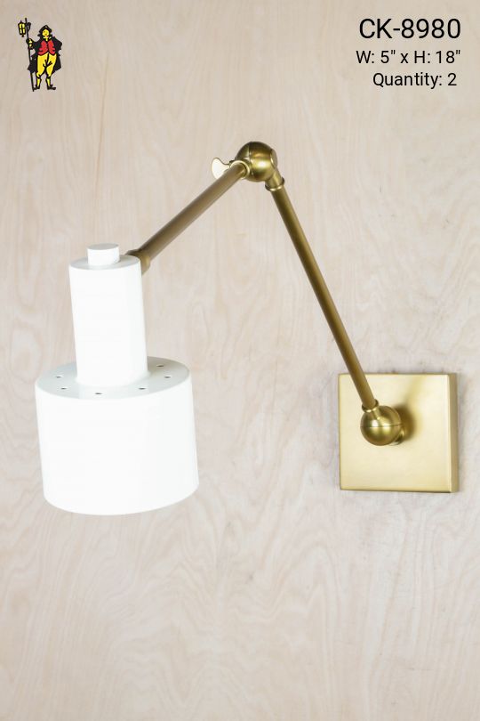 Adjustable Metal Shaded Brass Wall Sconce