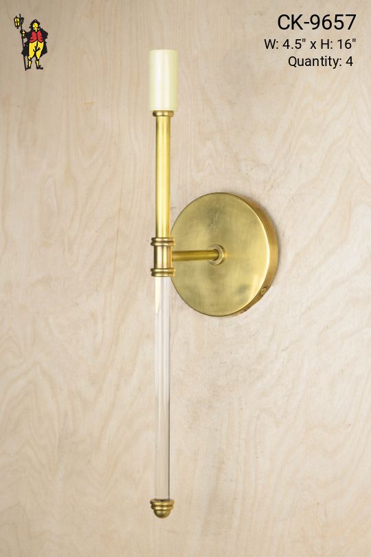 Modern Brass Single Candle Wall Sconce