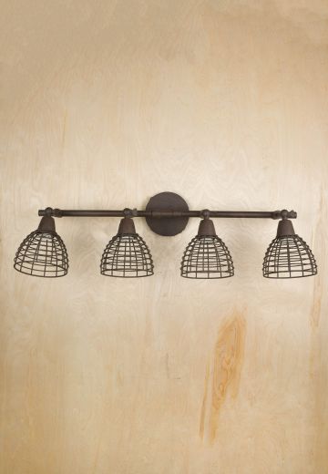 Four Adjustable Cage Light Wall Sconce